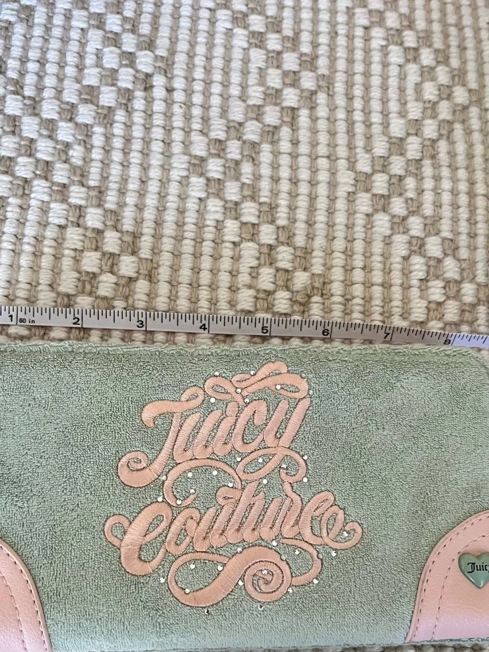 NWT Juicy Couture Sugar Rush Wallet – Frosty Green / Pink Velour